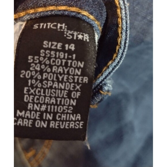 STITCH STAR JEANS Women's 14 Embroidered Floral Boho Cropped 34x24 - Picture 6 of 10